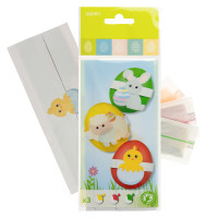 Zestaw do zdobienia pisanek (barwniki 3szt, papierowy arkusz z postaciami) SW8977 Arpex